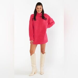 Show Me Your Mumu Timmy Tunic Sweater in Pink Rose Knit